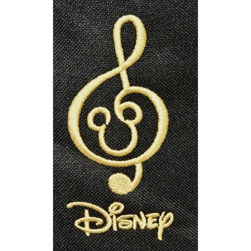 Disney Parks Cast Exclusive Messenger Bag Gold Treble Clef Laptop Black NEW